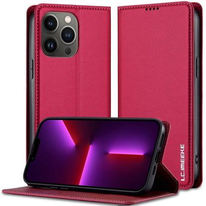 For iPhone 11 Pro Max LC.IMEEKE L1 Series Frosted Fine Texture PU Phone Case(Red) - iPhone 11 Pro Max Cases by LC.IMEEKE | Online Shopping UK | buy2fix