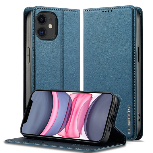 For iPhone 12 mini / 13 mini LC.IMEEKE L1 Series Frosted Fine Texture PU Phone Case(Blue) - iPhone 12 mini Cases by LC.IMEEKE | Online Shopping UK | buy2fix