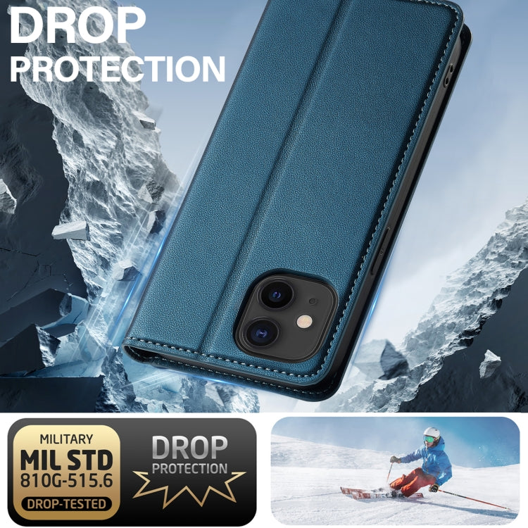For iPhone 12 mini / 13 mini LC.IMEEKE L1 Series Frosted Fine Texture PU Phone Case(Blue) - iPhone 12 mini Cases by LC.IMEEKE | Online Shopping UK | buy2fix