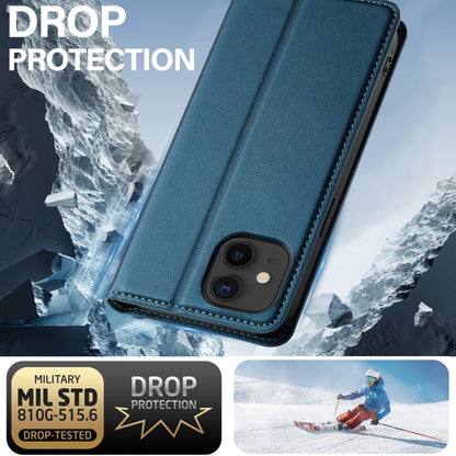 For iPhone 12 mini / 13 mini LC.IMEEKE L1 Series Frosted Fine Texture PU Phone Case(Blue) - iPhone 12 mini Cases by LC.IMEEKE | Online Shopping UK | buy2fix