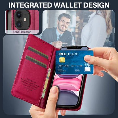 For iPhone 12 mini / 13 mini LC.IMEEKE L1 Series Frosted Fine Texture PU Phone Case(Red) - iPhone 12 mini Cases by LC.IMEEKE | Online Shopping UK | buy2fix