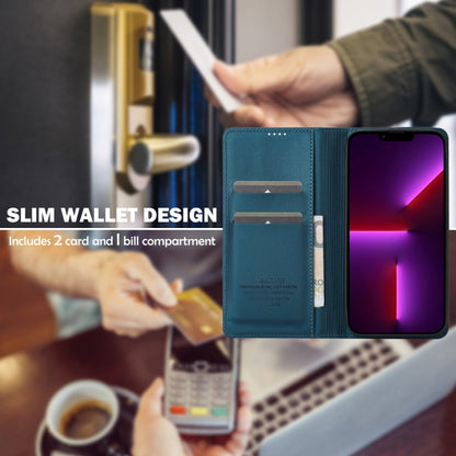 For iPhone 12 Pro Max LC.IMEEKE L1 Series Frosted Fine Texture PU Phone Case(Blue) - iPhone 12 Pro Max Cases by LC.IMEEKE | Online Shopping UK | buy2fix