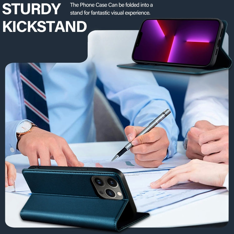 For iPhone 12 Pro Max LC.IMEEKE L1 Series Frosted Fine Texture PU Phone Case(Blue) - iPhone 12 Pro Max Cases by LC.IMEEKE | Online Shopping UK | buy2fix