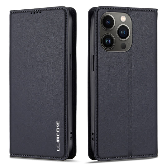 For iPhone 13 Pro Max LC.IMEEKE L1 Series Frosted Fine Texture PU Phone Case(Black) - iPhone 13 Pro Max Cases by LC.IMEEKE | Online Shopping UK | buy2fix