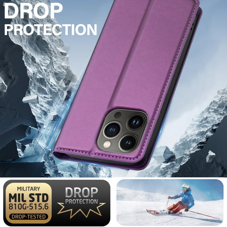 For iPhone 13 Pro Max LC.IMEEKE L1 Series Frosted Fine Texture PU Phone Case(Purple) - iPhone 13 Pro Max Cases by LC.IMEEKE | Online Shopping UK | buy2fix