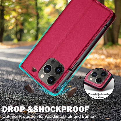 For iPhone 13 Pro Max LC.IMEEKE L1 Series Frosted Fine Texture PU Phone Case(Red) - iPhone 13 Pro Max Cases by LC.IMEEKE | Online Shopping UK | buy2fix