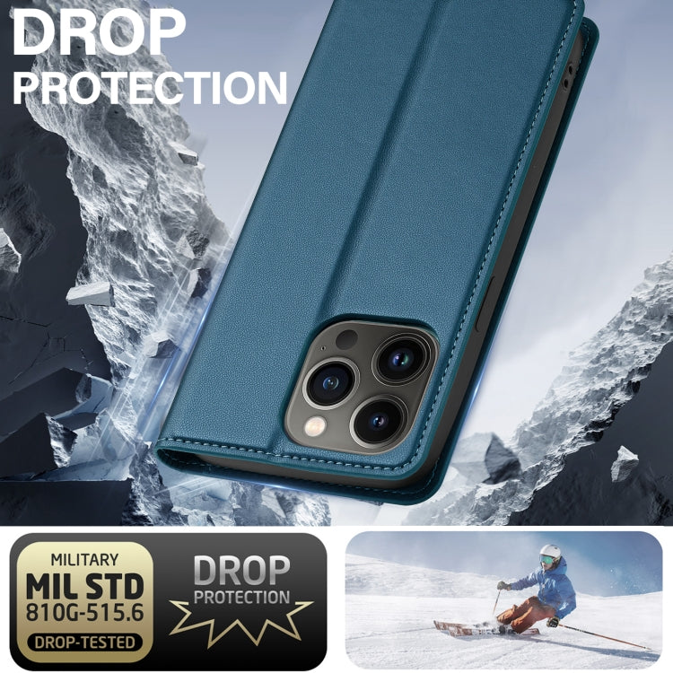 For iPhone 13 Pro LC.IMEEKE L1 Series Frosted Fine Texture PU Phone Case(Blue) - iPhone 13 Pro Cases by LC.IMEEKE | Online Shopping UK | buy2fix