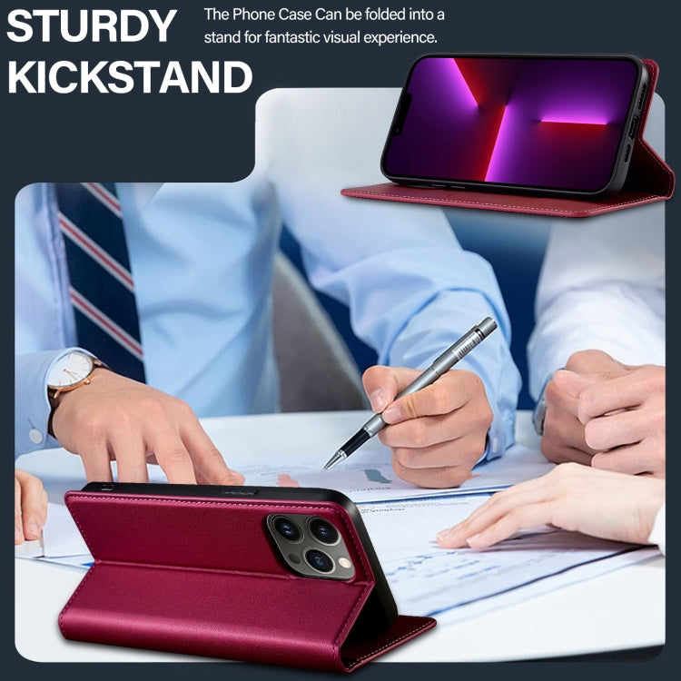 For iPhone 13 Pro LC.IMEEKE L1 Series Frosted Fine Texture PU Phone Case(Red) - iPhone 13 Pro Cases by LC.IMEEKE | Online Shopping UK | buy2fix