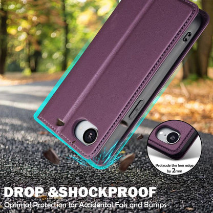 For iPhone 16e LC.IMEEKE L1 Series Frosted Fine Texture PU Phone Case(Purple) - iPhone 16e Cases by LC.IMEEKE | Online Shopping UK | buy2fix