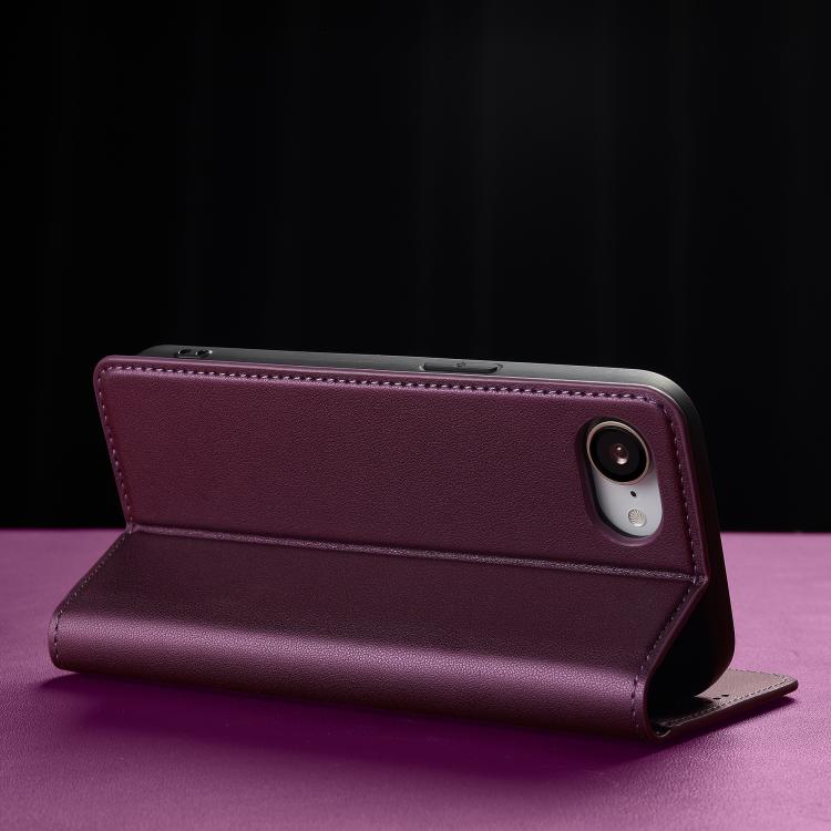 For iPhone 16e LC.IMEEKE L1 Series Frosted Fine Texture PU Phone Case(Purple) - iPhone 16e Cases by LC.IMEEKE | Online Shopping UK | buy2fix