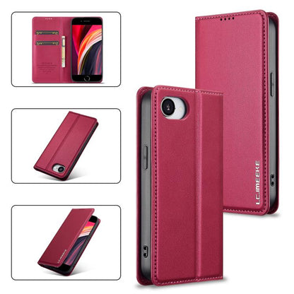 For iPhone 16e LC.IMEEKE L1 Series Frosted Fine Texture PU Phone Case(Red) - iPhone 16e Cases by LC.IMEEKE | Online Shopping UK | buy2fix