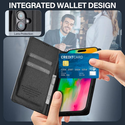 For iPhone 17 LC.IMEEKE L1 Series Frosted Fine Texture PU Phone Case(Black) - iPhone 17 Cases by LC.IMEEKE | Online Shopping UK | buy2fix