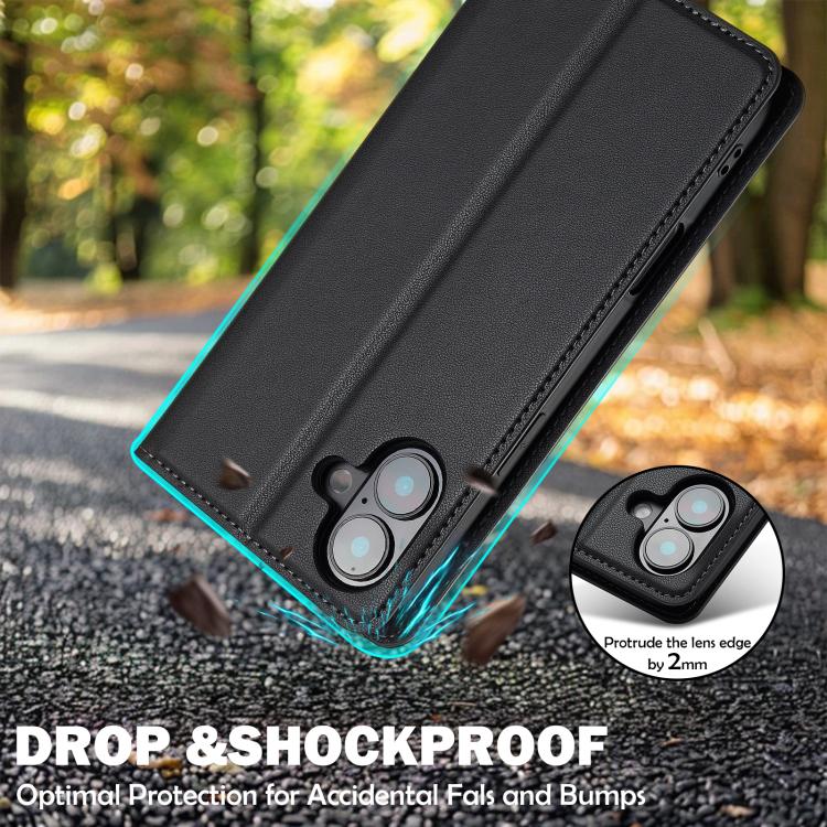 For iPhone 17 LC.IMEEKE L1 Series Frosted Fine Texture PU Phone Case(Black) - iPhone 17 Cases by LC.IMEEKE | Online Shopping UK | buy2fix