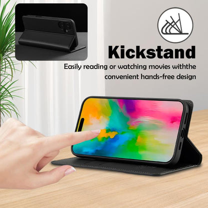 For iPhone 17 LC.IMEEKE L1 Series Frosted Fine Texture PU Phone Case(Black) - iPhone 17 Cases by LC.IMEEKE | Online Shopping UK | buy2fix