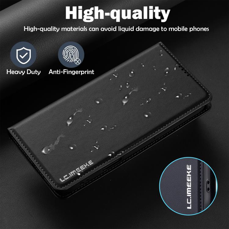 For iPhone 17 LC.IMEEKE L1 Series Frosted Fine Texture PU Phone Case(Black) - iPhone 17 Cases by LC.IMEEKE | Online Shopping UK | buy2fix