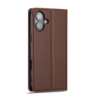 For iPhone 17 LC.IMEEKE L1 Series Frosted Fine Texture PU Phone Case(Brown) - iPhone 17 Cases by LC.IMEEKE | Online Shopping UK | buy2fix