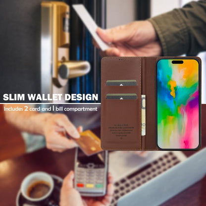 For iPhone 17 LC.IMEEKE L1 Series Frosted Fine Texture PU Phone Case(Brown) - iPhone 17 Cases by LC.IMEEKE | Online Shopping UK | buy2fix