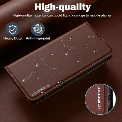For iPhone 17 LC.IMEEKE L1 Series Frosted Fine Texture PU Phone Case(Brown) - iPhone 17 Cases by LC.IMEEKE | Online Shopping UK | buy2fix