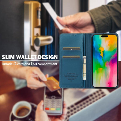 For iPhone 17 LC.IMEEKE L1 Series Frosted Fine Texture PU Phone Case(Blue) - iPhone 17 Cases by LC.IMEEKE | Online Shopping UK | buy2fix