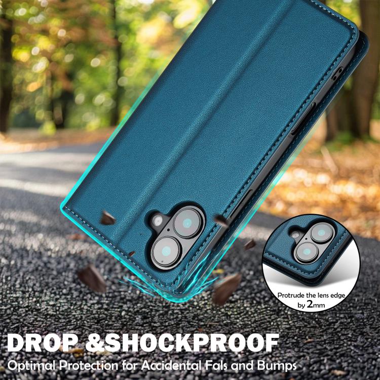 For iPhone 17 LC.IMEEKE L1 Series Frosted Fine Texture PU Phone Case(Blue) - iPhone 17 Cases by LC.IMEEKE | Online Shopping UK | buy2fix