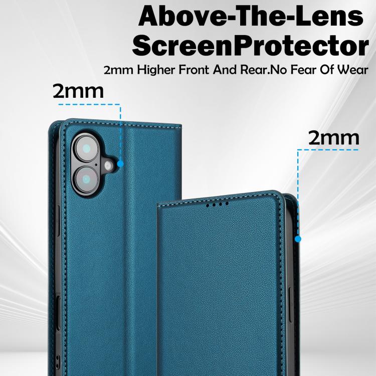 For iPhone 17 LC.IMEEKE L1 Series Frosted Fine Texture PU Phone Case(Blue) - iPhone 17 Cases by LC.IMEEKE | Online Shopping UK | buy2fix