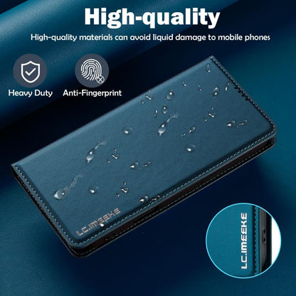 For iPhone 17 LC.IMEEKE L1 Series Frosted Fine Texture PU Phone Case(Blue) - iPhone 17 Cases by LC.IMEEKE | Online Shopping UK | buy2fix