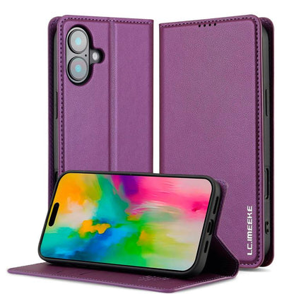 For iPhone 17 LC.IMEEKE L1 Series Frosted Fine Texture PU Phone Case(Purple) - iPhone 17 Cases by LC.IMEEKE | Online Shopping UK | buy2fix