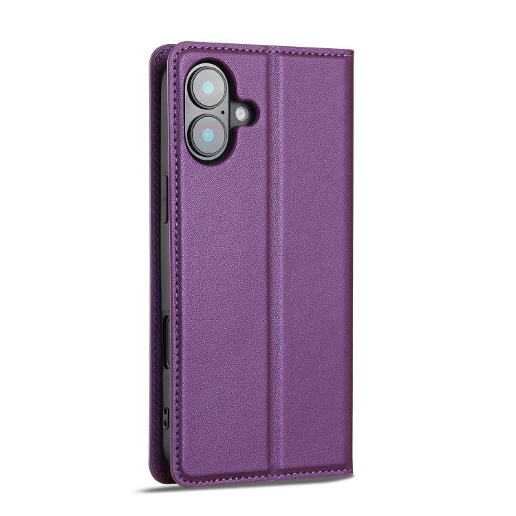 For iPhone 17 LC.IMEEKE L1 Series Frosted Fine Texture PU Phone Case(Purple) - iPhone 17 Cases by LC.IMEEKE | Online Shopping UK | buy2fix