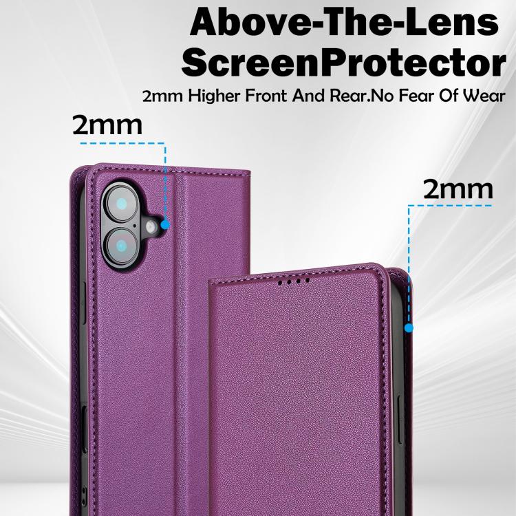 For iPhone 17 LC.IMEEKE L1 Series Frosted Fine Texture PU Phone Case(Purple) - iPhone 17 Cases by LC.IMEEKE | Online Shopping UK | buy2fix