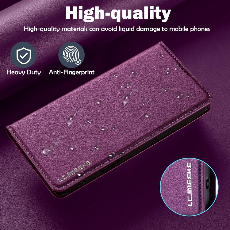 For iPhone 17 LC.IMEEKE L1 Series Frosted Fine Texture PU Phone Case(Purple) - iPhone 17 Cases by LC.IMEEKE | Online Shopping UK | buy2fix