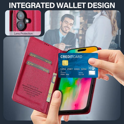 For iPhone 17 LC.IMEEKE L1 Series Frosted Fine Texture PU Phone Case(Red) - iPhone 17 Cases by LC.IMEEKE | Online Shopping UK | buy2fix