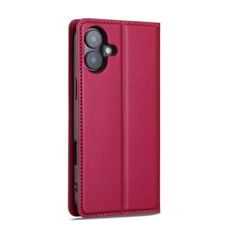For iPhone 17 LC.IMEEKE L1 Series Frosted Fine Texture PU Phone Case(Red) - iPhone 17 Cases by LC.IMEEKE | Online Shopping UK | buy2fix