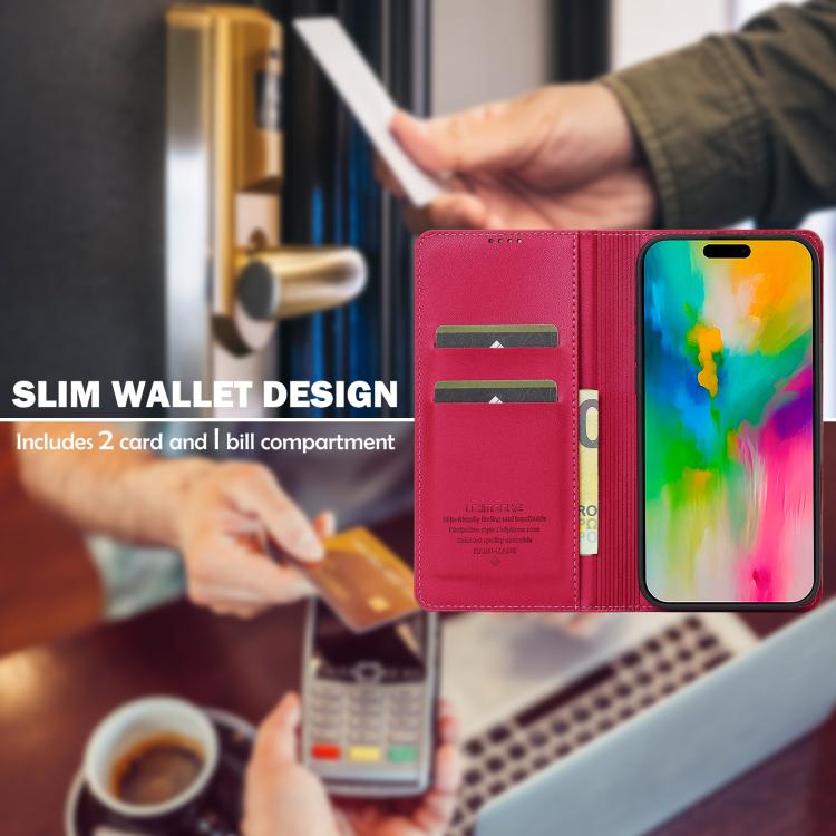 For iPhone 17 LC.IMEEKE L1 Series Frosted Fine Texture PU Phone Case(Red) - iPhone 17 Cases by LC.IMEEKE | Online Shopping UK | buy2fix