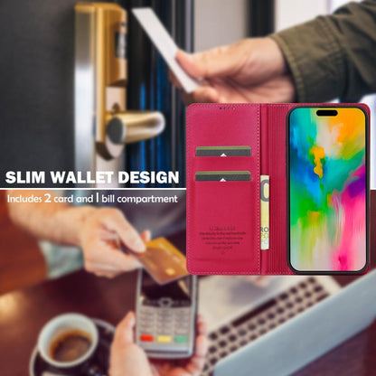 For iPhone 17 LC.IMEEKE L1 Series Frosted Fine Texture PU Phone Case(Red) - iPhone 17 Cases by LC.IMEEKE | Online Shopping UK | buy2fix