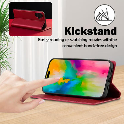 For iPhone 17 LC.IMEEKE L1 Series Frosted Fine Texture PU Phone Case(Red) - iPhone 17 Cases by LC.IMEEKE | Online Shopping UK | buy2fix