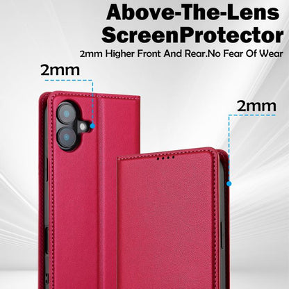 For iPhone 17 LC.IMEEKE L1 Series Frosted Fine Texture PU Phone Case(Red) - iPhone 17 Cases by LC.IMEEKE | Online Shopping UK | buy2fix