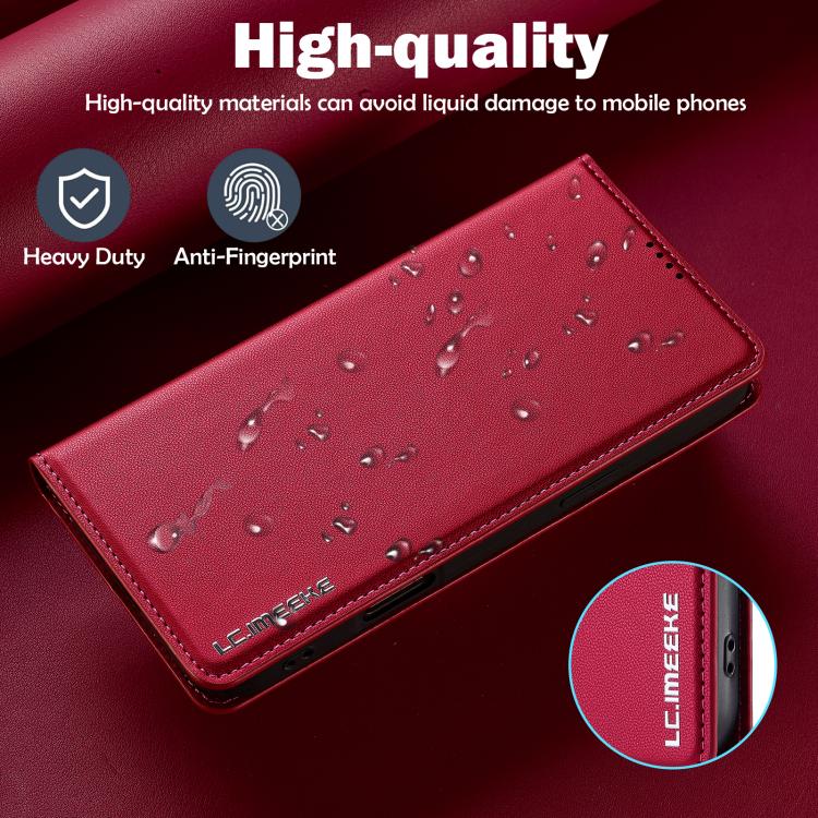 For iPhone 17 LC.IMEEKE L1 Series Frosted Fine Texture PU Phone Case(Red) - iPhone 17 Cases by LC.IMEEKE | Online Shopping UK | buy2fix