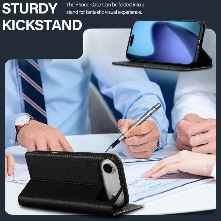 For iPhone 17 Air LC.IMEEKE L1 Series Frosted Fine Texture PU Phone Case(Black) - iPhone 17 Air Cases by LC.IMEEKE | Online Shopping UK | buy2fix