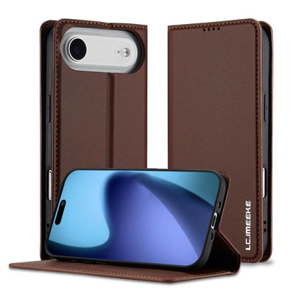 For iPhone 17 Air LC.IMEEKE L1 Series Frosted Fine Texture PU Phone Case(Brown) - iPhone 17 Air Cases by LC.IMEEKE | Online Shopping UK | buy2fix