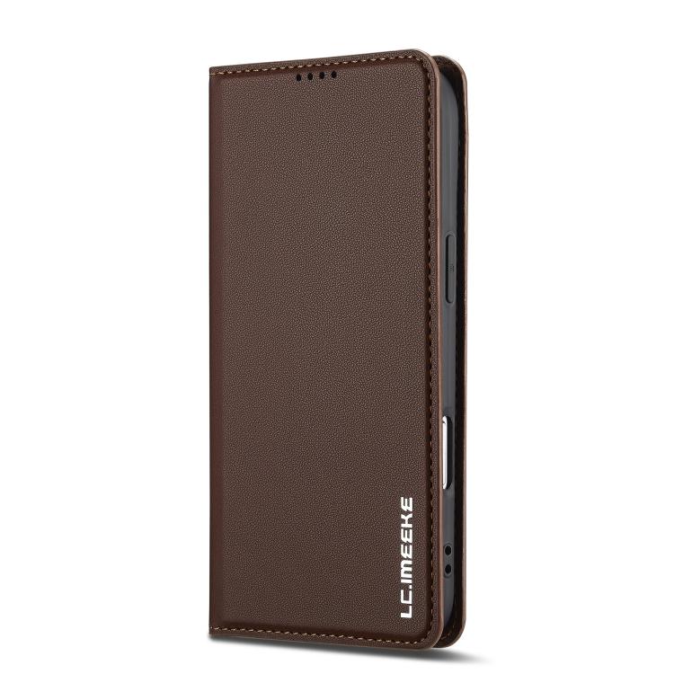 For iPhone 17 Air LC.IMEEKE L1 Series Frosted Fine Texture PU Phone Case(Brown) - iPhone 17 Air Cases by LC.IMEEKE | Online Shopping UK | buy2fix