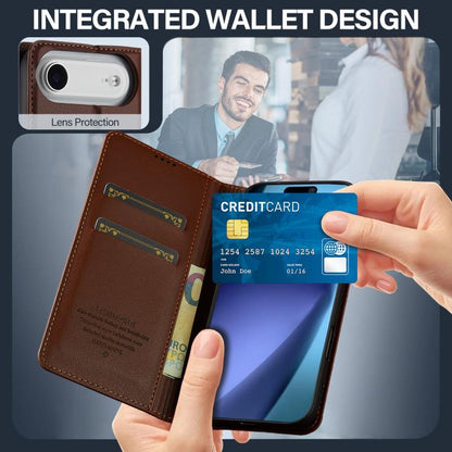 For iPhone 17 Air LC.IMEEKE L1 Series Frosted Fine Texture PU Phone Case(Brown) - iPhone 17 Air Cases by LC.IMEEKE | Online Shopping UK | buy2fix