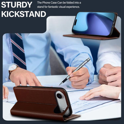 For iPhone 17 Air LC.IMEEKE L1 Series Frosted Fine Texture PU Phone Case(Brown) - iPhone 17 Air Cases by LC.IMEEKE | Online Shopping UK | buy2fix