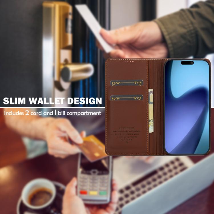 For iPhone 17 Air LC.IMEEKE L1 Series Frosted Fine Texture PU Phone Case(Brown) - iPhone 17 Air Cases by LC.IMEEKE | Online Shopping UK | buy2fix