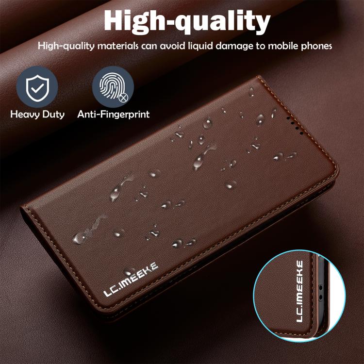 For iPhone 17 Air LC.IMEEKE L1 Series Frosted Fine Texture PU Phone Case(Brown) - iPhone 17 Air Cases by LC.IMEEKE | Online Shopping UK | buy2fix