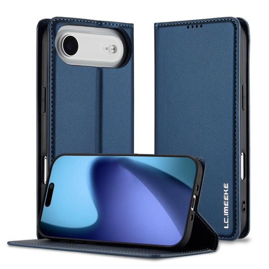 For iPhone Air LC.IMEEKE L1 Series Frosted Fine Texture PU Phone Case(Blue) - iPhone Air Cases by LC.IMEEKE | Online Shopping UK | buy2fix