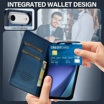 For iPhone Air LC.IMEEKE L1 Series Frosted Fine Texture PU Phone Case(Blue) - iPhone Air Cases by LC.IMEEKE | Online Shopping UK | buy2fix