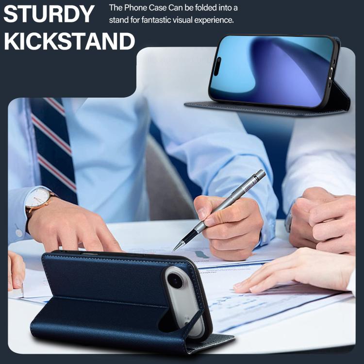 For iPhone Air LC.IMEEKE L1 Series Frosted Fine Texture PU Phone Case(Blue) - iPhone Air Cases by LC.IMEEKE | Online Shopping UK | buy2fix