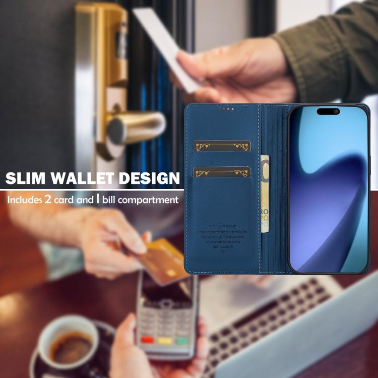 For iPhone Air LC.IMEEKE L1 Series Frosted Fine Texture PU Phone Case(Blue) - iPhone Air Cases by LC.IMEEKE | Online Shopping UK | buy2fix