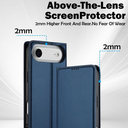 For iPhone Air LC.IMEEKE L1 Series Frosted Fine Texture PU Phone Case(Blue) - iPhone Air Cases by LC.IMEEKE | Online Shopping UK | buy2fix