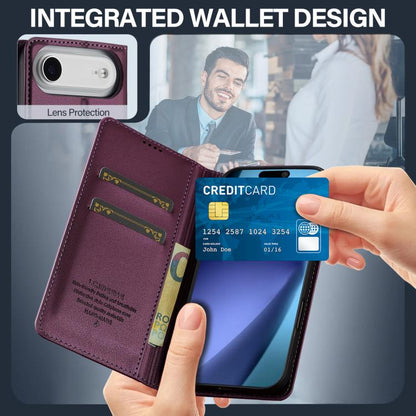 For iPhone Air LC.IMEEKE L1 Series Frosted Fine Texture PU Phone Case(Purple) - iPhone Air Cases by LC.IMEEKE | Online Shopping UK | buy2fix